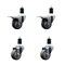 Service Caster 3'' Thermoplastic Rubber Swivel 1-1/2'' Expanding Stem Caster Set 2 Total Lock Brakes, 4PK SCC-EXTTL20S314-TPRB-2-S-2-112 - alternate 1